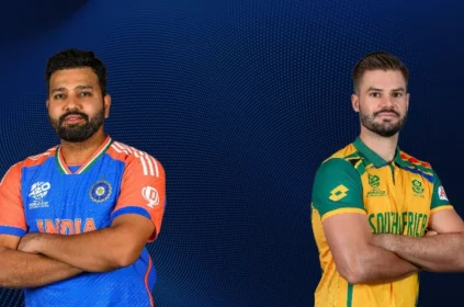 India vs South Africa cricketers in team jerseys