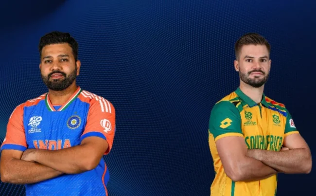 India vs South Africa cricketers in team jerseys